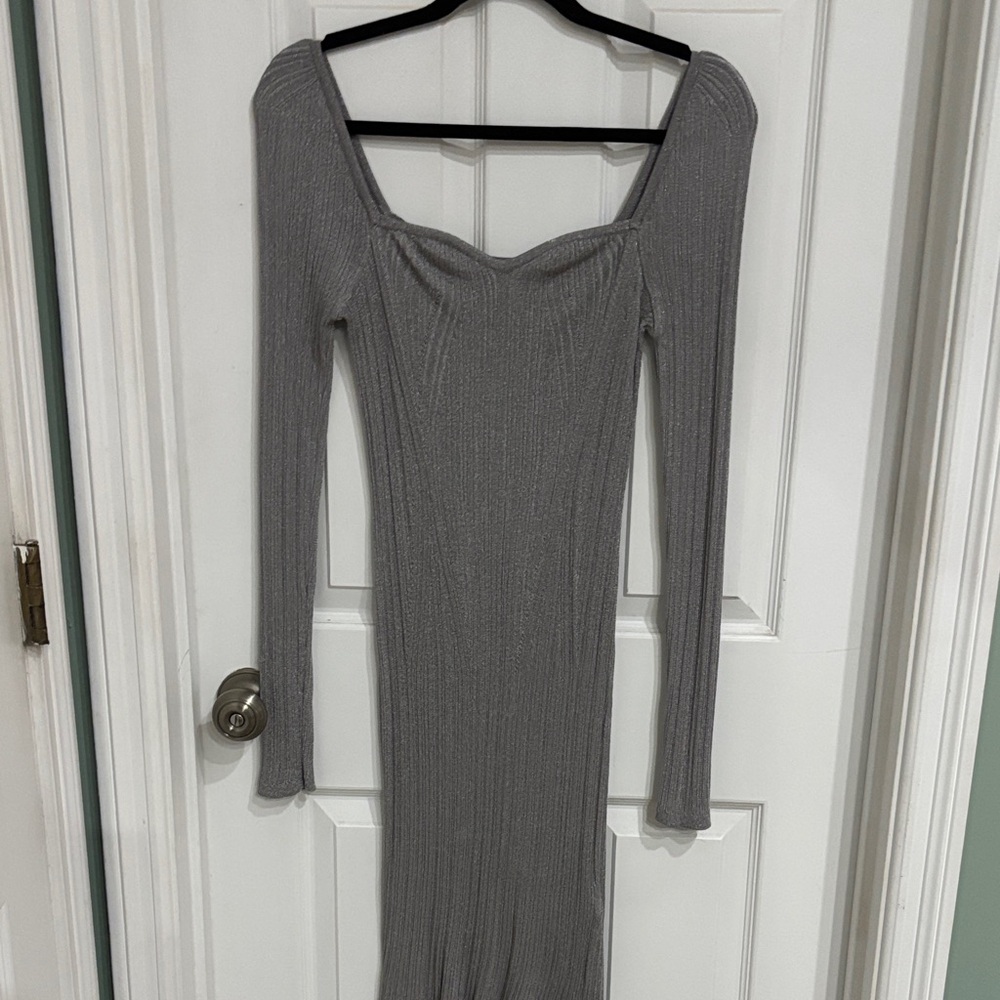 Banana Republic Charcoal Long Sleeve Dress